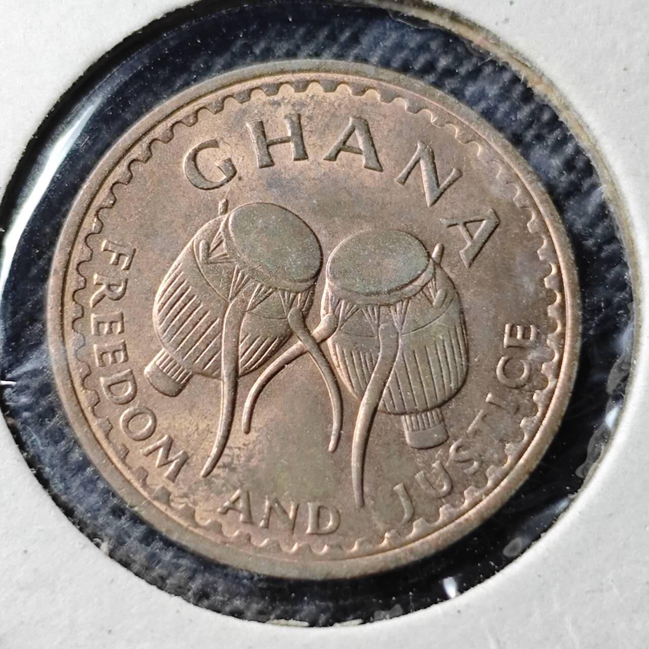 KK钱币收藏小铺  第368场  2月预留时间 周末发货  1967加纳0.5比塞瓦铜币 好品