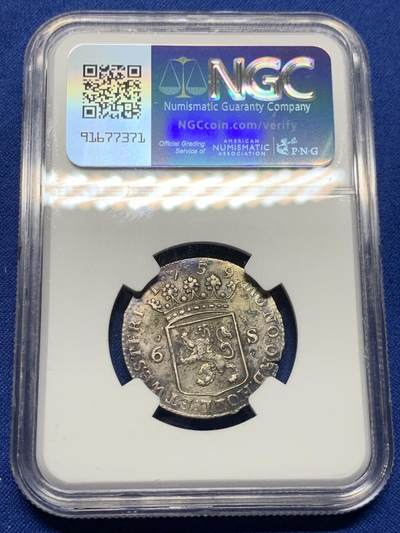 《竞宝斋》第437场 周日，周一2场连拍 （全场包邮） NGC AUD 荷兰 1759年 西弗里斯兰省 6s 帆船银币 经典荷兰帆船品种