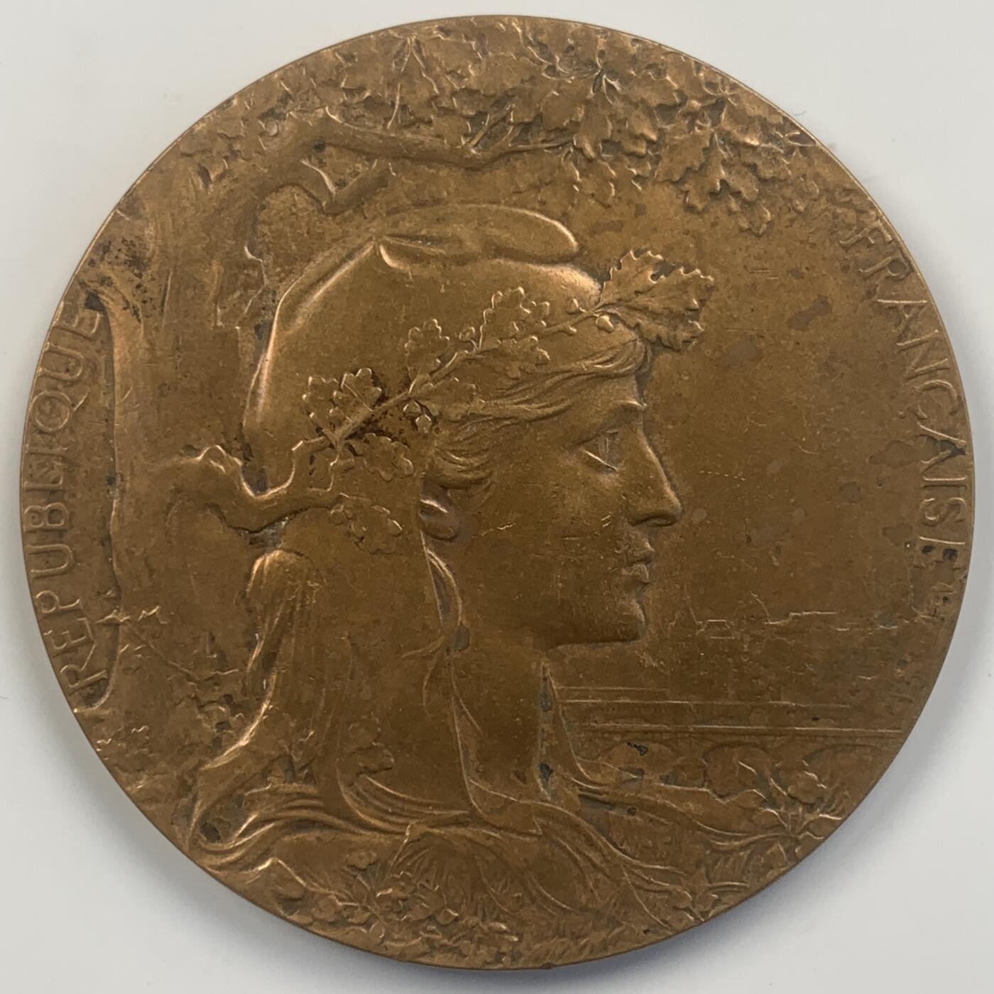 掌中浮雕-藏着的欧洲第041场 1900年法国巴黎世博会铜章，64mm