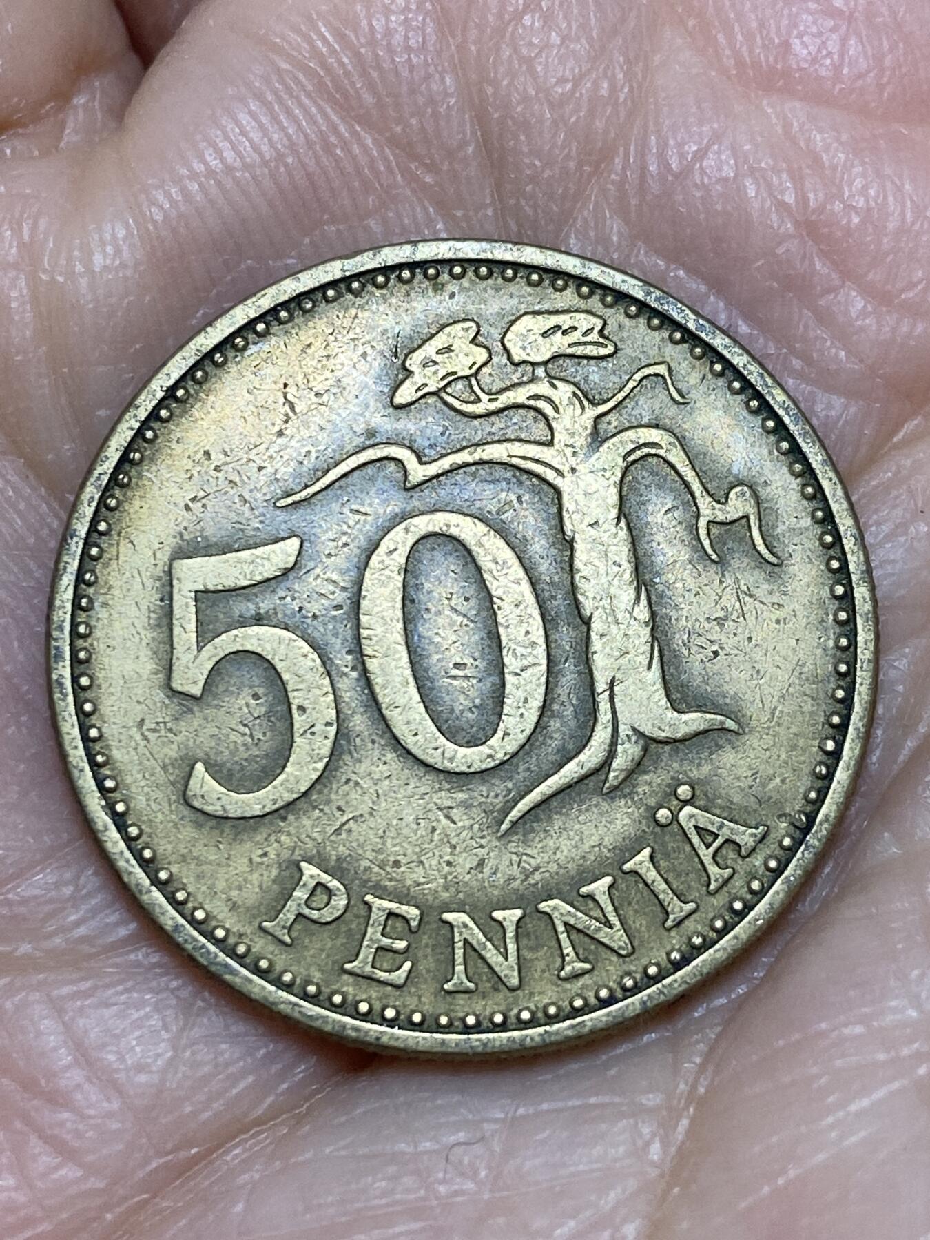 2025年第一百二十七场(总第一百五十三场）外国好品章牌、散币(免佣金) 芬兰🇫🇮1963年50盆尼(S标)