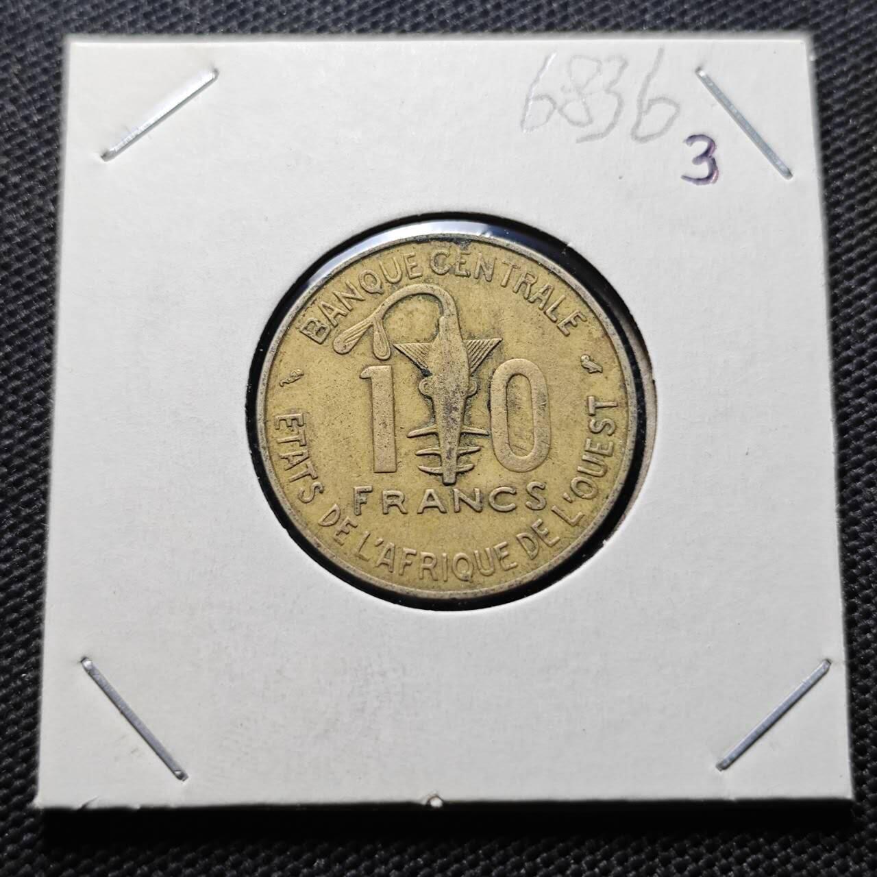 KK钱币收藏小铺  第368场  2月预留时间 周末发货  1967中非10法郎铜币