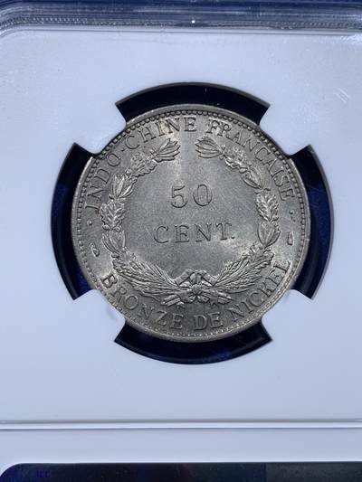 《竞宝斋》第437场 周日，周一2场连拍 （全场包邮） NGC MS62 法属印支1946年小坐洋女神50分