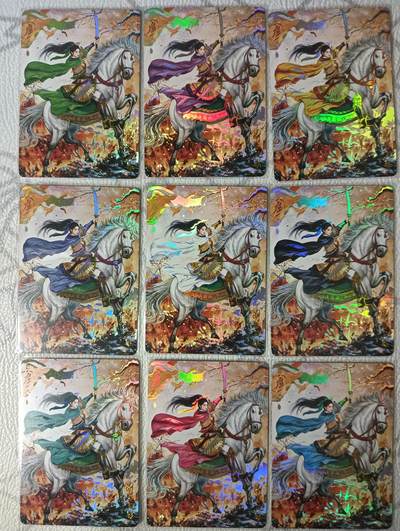 花开卡拍第47期（11月16号周日截拍，品控勿拍!!!拍品不寄存，运费5元，自制卡难免瑕疵，可能存在轻微撞角爆边等出厂瑕疵，品控介意勿拍！） - 华夏惊鸿录 扈三娘彩闪卡9张