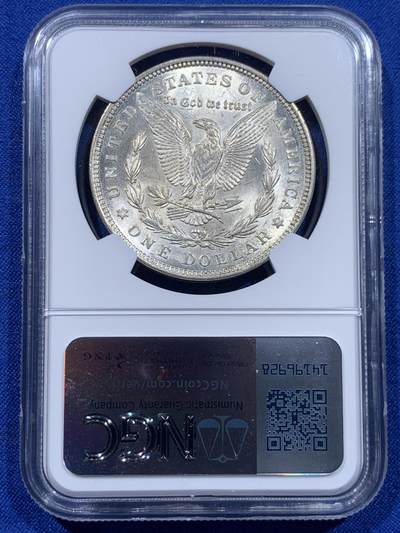 《竞宝斋》第437场 周日，周一2场连拍 （全场包邮） NGC MS64 美国1921年摩根银币，BU转光好品。