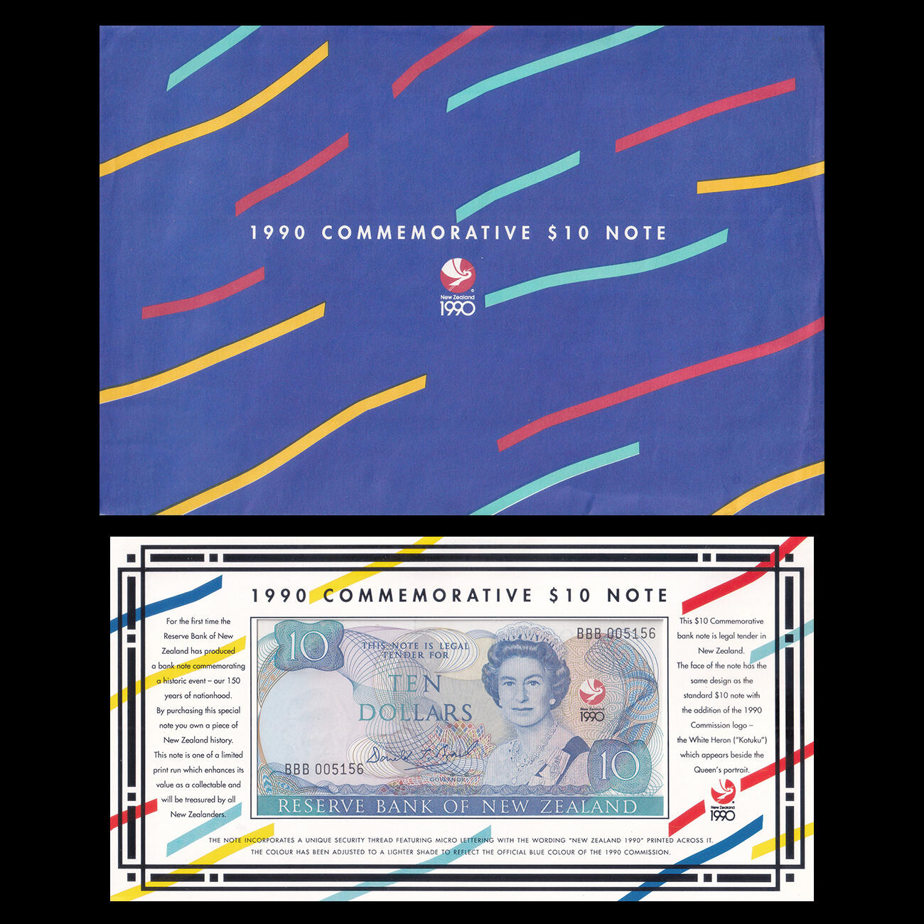 【礼羽收藏】🌏世界钱币拍卖第111期 【BBB005156】【原封＋原册】大洋洲,新西兰,1990年,怀唐伊条约签署150年,纪念钞