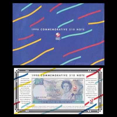【礼羽收藏】🌏世界钱币拍卖第111期 - 【BBB005156】【原封＋原册】大洋洲,新西兰,1990年,怀唐伊条约签署150年,纪念钞