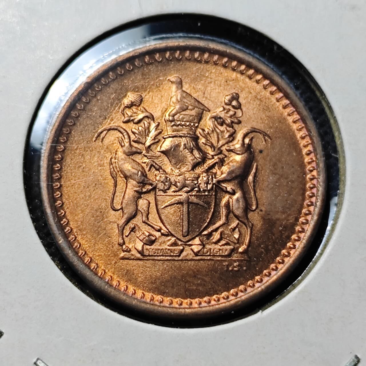 KK钱币收藏小铺  第368场  2月预留时间 周末发货  罗得西亚1分铜币