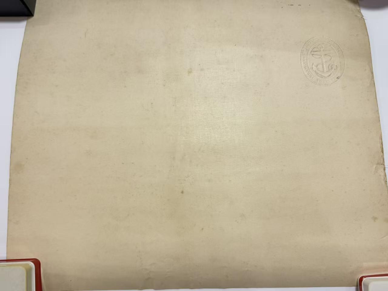 韵星假日精品2025秋季军品类拍卖会-- Rimey Holidays Boutique 2025 Autumn Militaria Sale 英国乔治五世亲签 大英帝国皇家海军志愿预备队中尉奥罗科德任命证书 并且带有军需部部长，海军上将亲签   