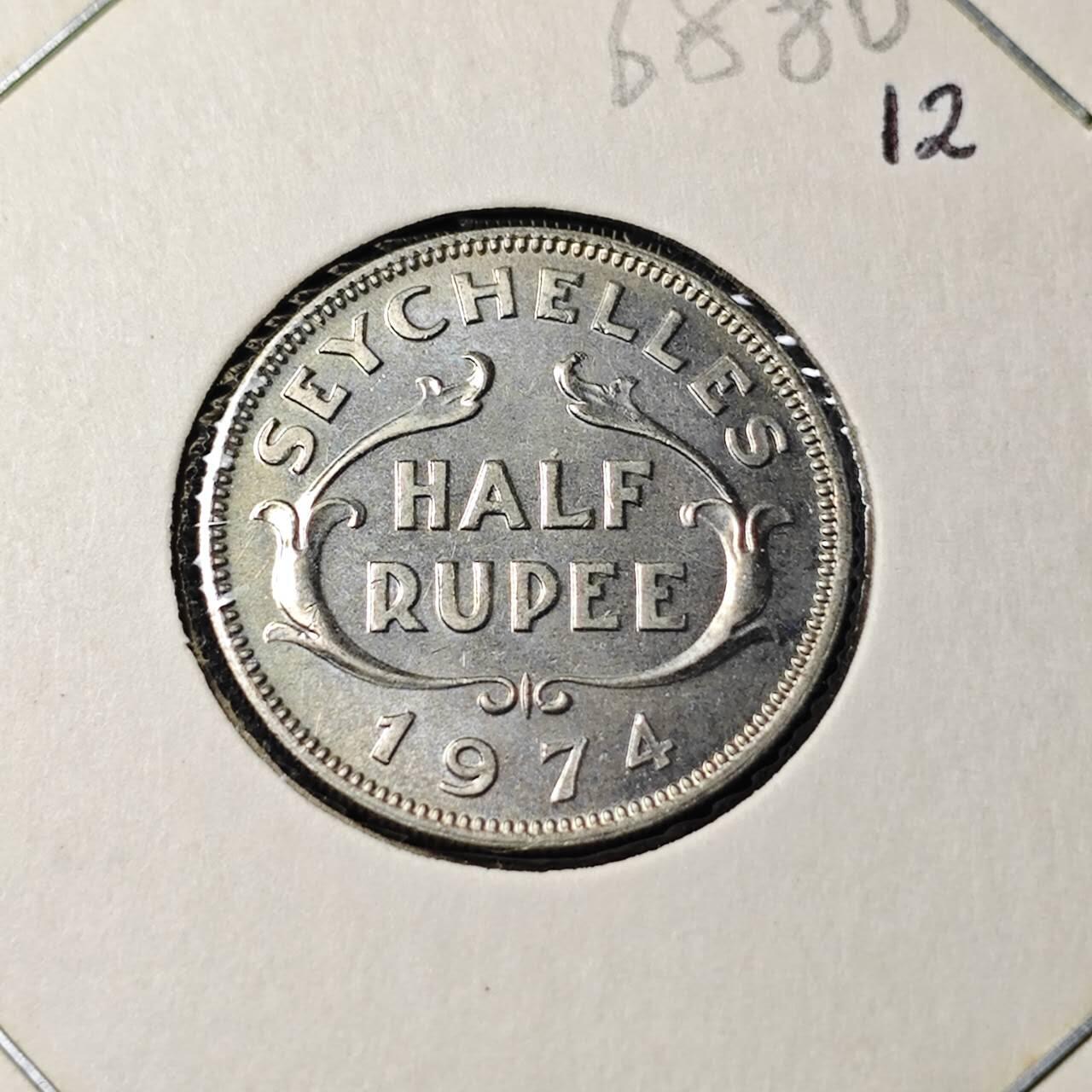 KK钱币收藏小铺  第368场  2月预留时间 周末发货  1974塞舌尔50分 好品