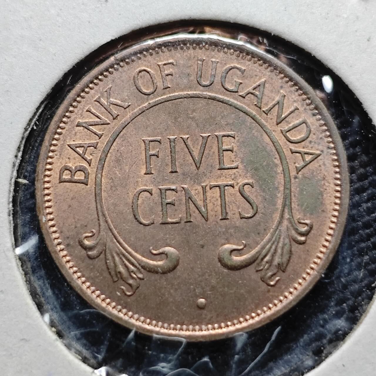 KK钱币收藏小铺  第368场  2月预留时间 周末发货  1966乌干达5分铜币