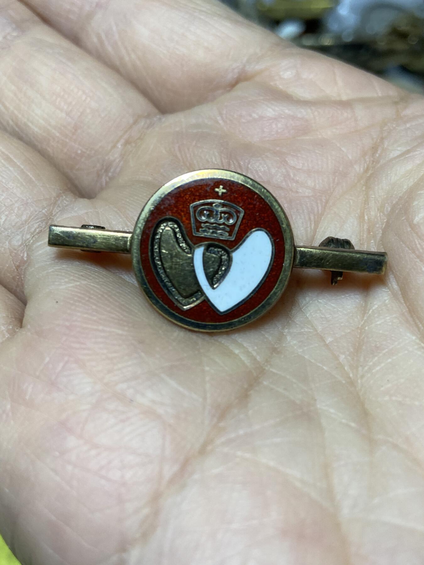 2025年第一百二十七场(总第一百五十三场）外国好品章牌、散币(免佣金) 珐琅彩–献血者银制胸针，重5.10克