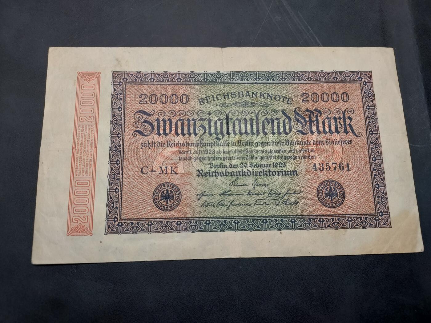 博彦收藏  11月15日 8点 钱币专场 德国旧版20000马克 流通好品