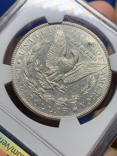 《竞宝斋》第437场 周日，周一2场连拍 （全场包邮） NGC AUD 1888年美国摩根银币 吉年摩根，1888年份处有方形特殊戳记，非常少见；