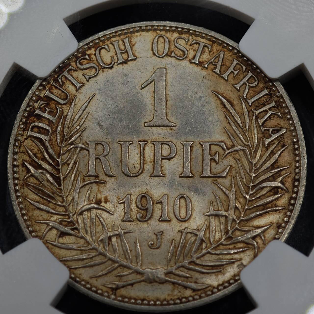 【淘币小摊】实时拍第七百九十五拍   银币套币场   满百包邮可预留二周 每周一统一发货   德属东非1910年1卢比银币 NGC UNCD