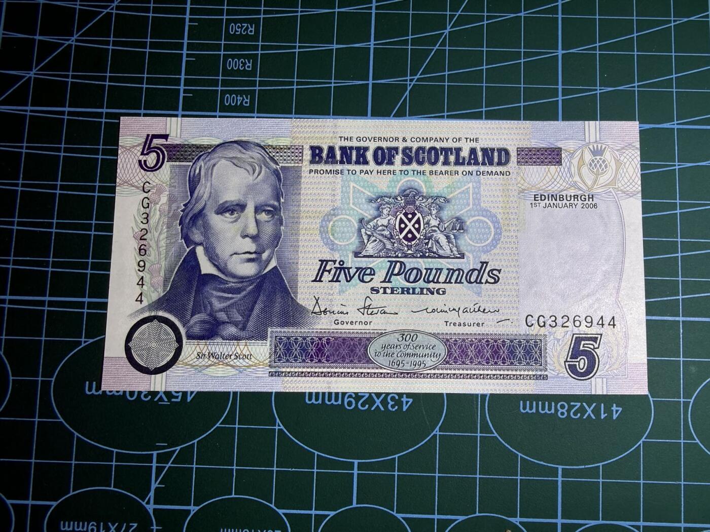 【炜奕收藏】，第五十期 2006年苏格兰银行5镑，UNC品相