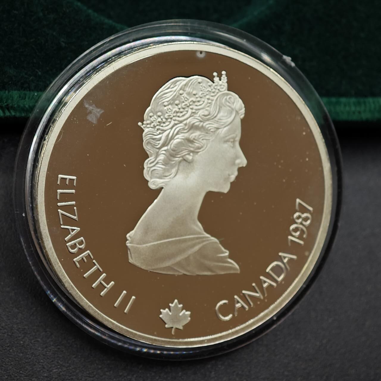 【淘币小摊】实时拍第七百九十五拍   银币套币场   满百包邮可预留二周 每周一统一发货   加拿大1988年卡尔加里冬奥会20元精制银原盒原证币 重34.107克925银 银价347