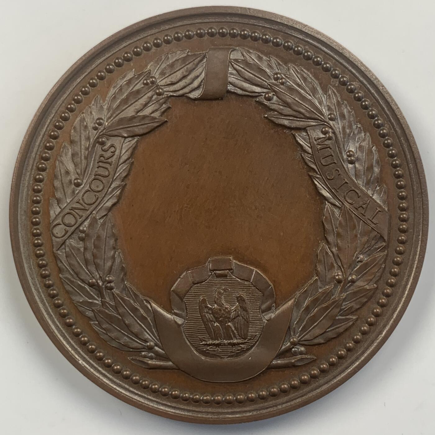 掌中浮雕-藏着的欧洲第041场 1880年法国奥菲奥斯音乐比赛奖章，45.5mm