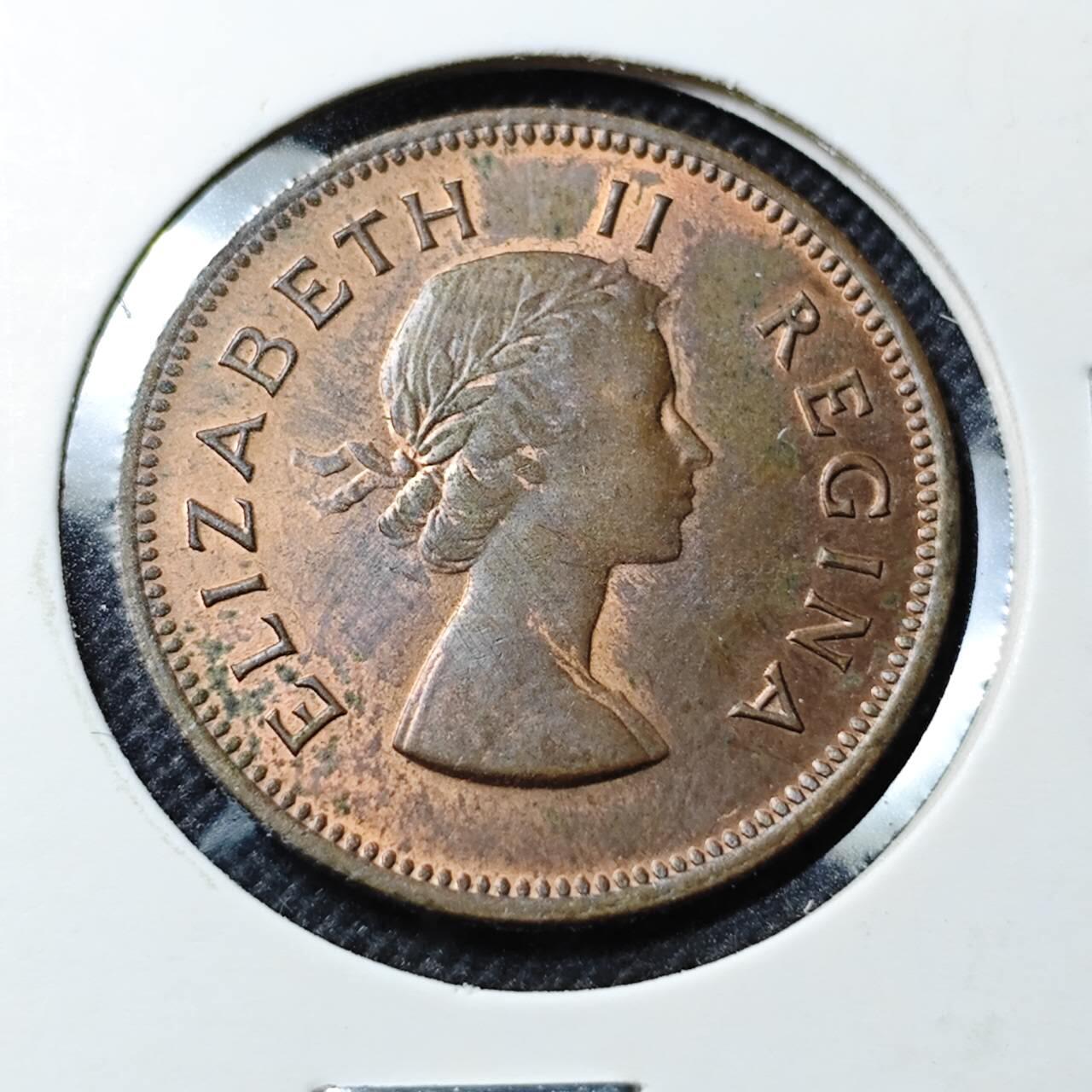 KK钱币收藏小铺  第368场  2月预留时间 周末发货  1960英属南非1/2便士铜币