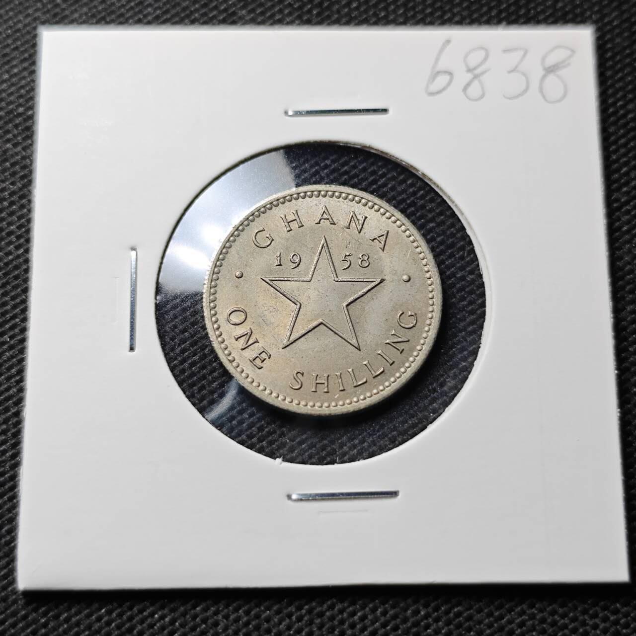 KK钱币收藏小铺  第368场  2月预留时间 周末发货  1958加纳1先令 好品