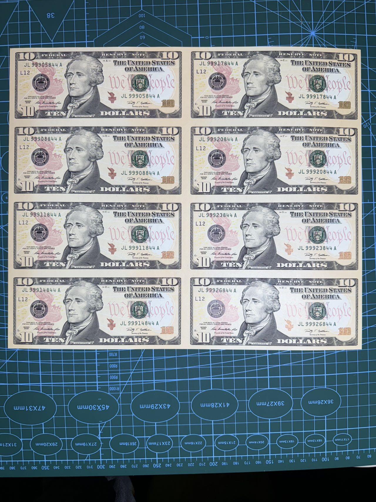 【炜奕收藏】，第五十期 2009年美国10美元8连体，UNC品相
