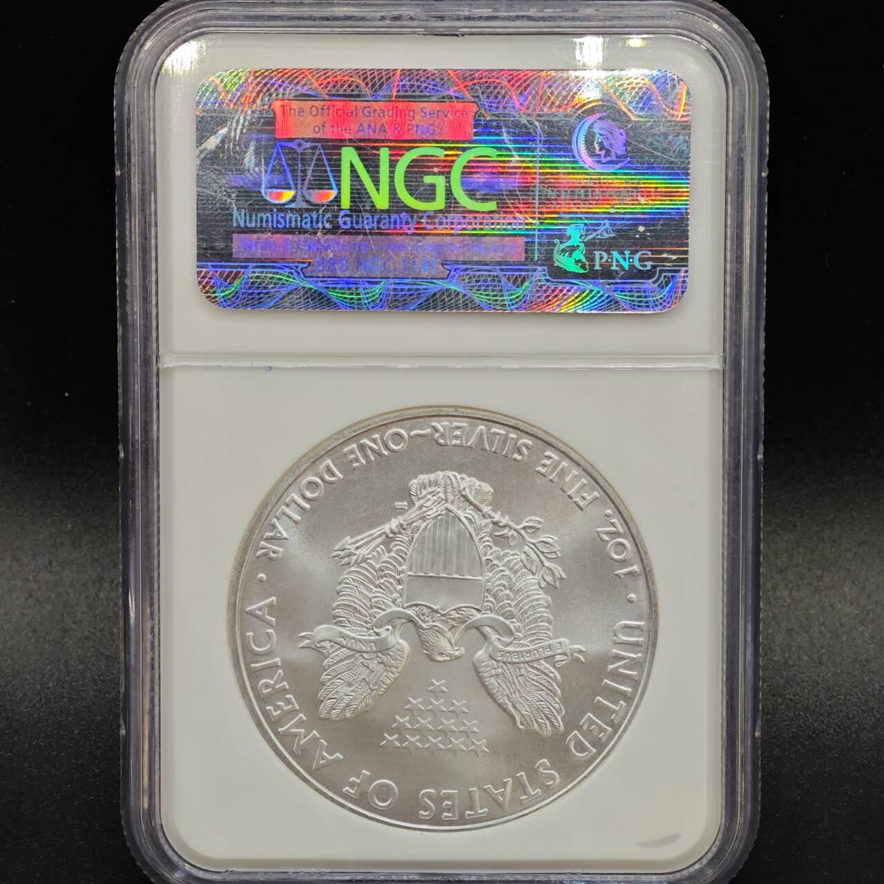 【淘币小摊】实时拍第七百九十五拍   银币套币场   满百包邮可预留二周 每周一统一发货   美国 2010年行走鹰洋一盎司银币 NGC MS69