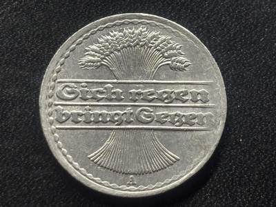 邮泉阁限时拍卖第三十五场 德国硬币专场（硬币在国外。请付邮费6元。） 德国魏玛共和国1920年50芬尼A版