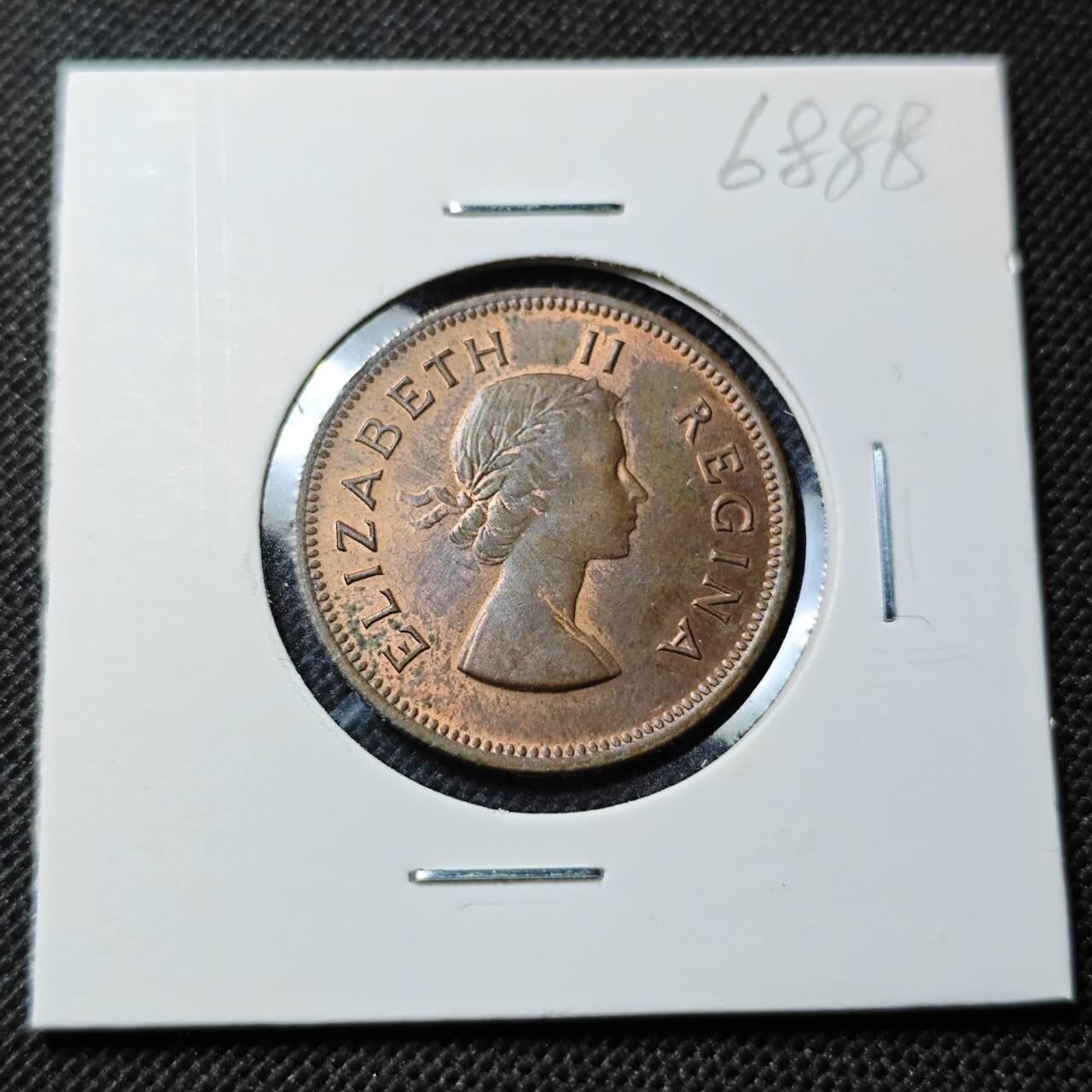 KK钱币收藏小铺  第368场  2月预留时间 周末发货  1960英属南非1/2便士铜币