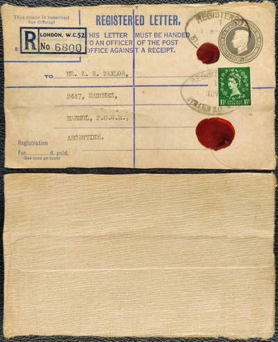 洪涛臻品批发群 精选邮票限时拍卖第1162期  - 英国8.5d国内邮资挂号信封，补资