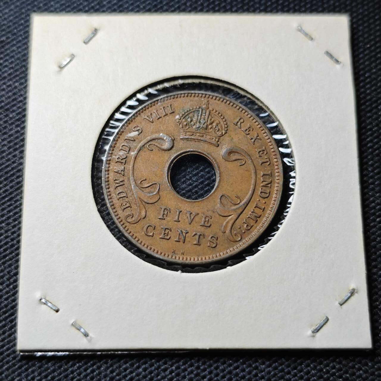 KK钱币收藏小铺  第368场  2月预留时间 周末发货  1936英属东非5分