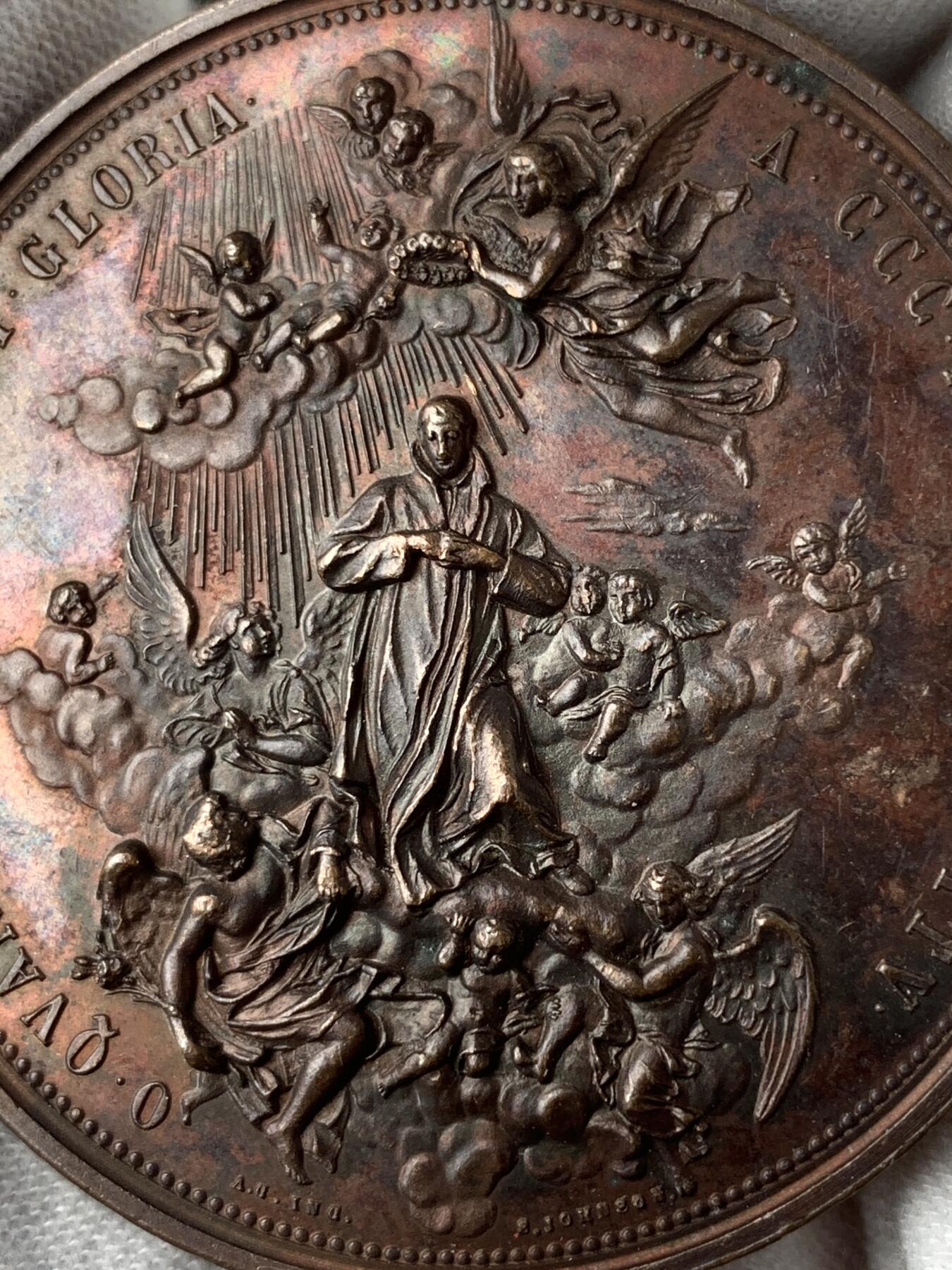 掌中浮雕-藏着的欧洲第041场 19世纪瑞士宗教题材大铜章， 47mm