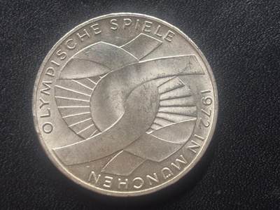 邮泉阁限时拍卖第三十五场 德国硬币专场（硬币在国外。请付邮费6元。） - 西德（联邦德国）1972年10马克纪念银币观众D版