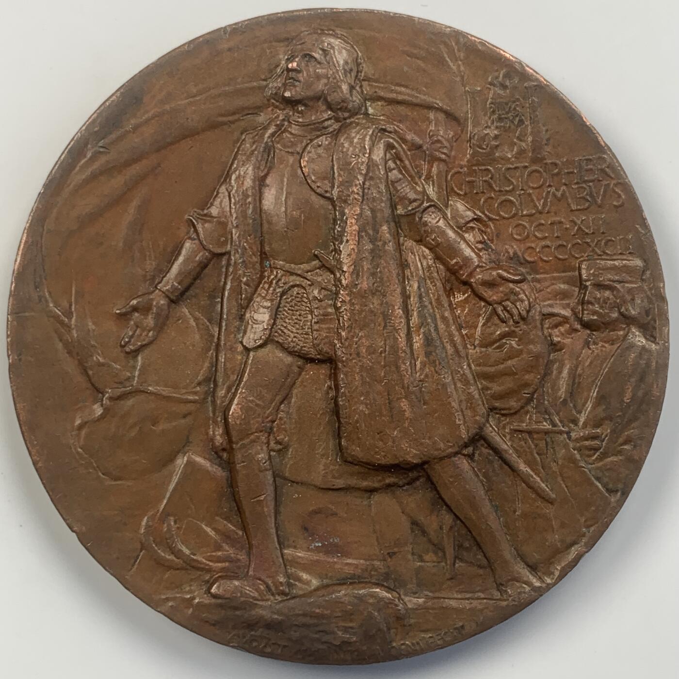 掌中浮雕-藏着的欧洲第041场 	1893年美国芝加哥博览会铜章，76mm