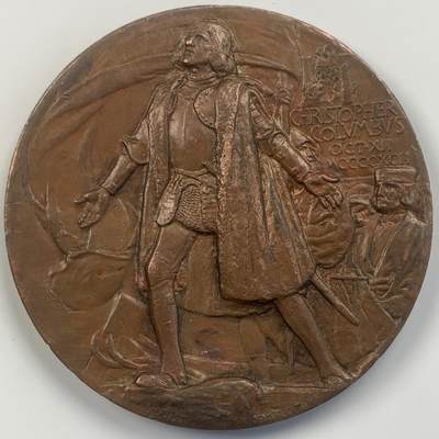 掌中浮雕-藏着的欧洲第041场 - 	1893年美国芝加哥博览会铜章，76mm