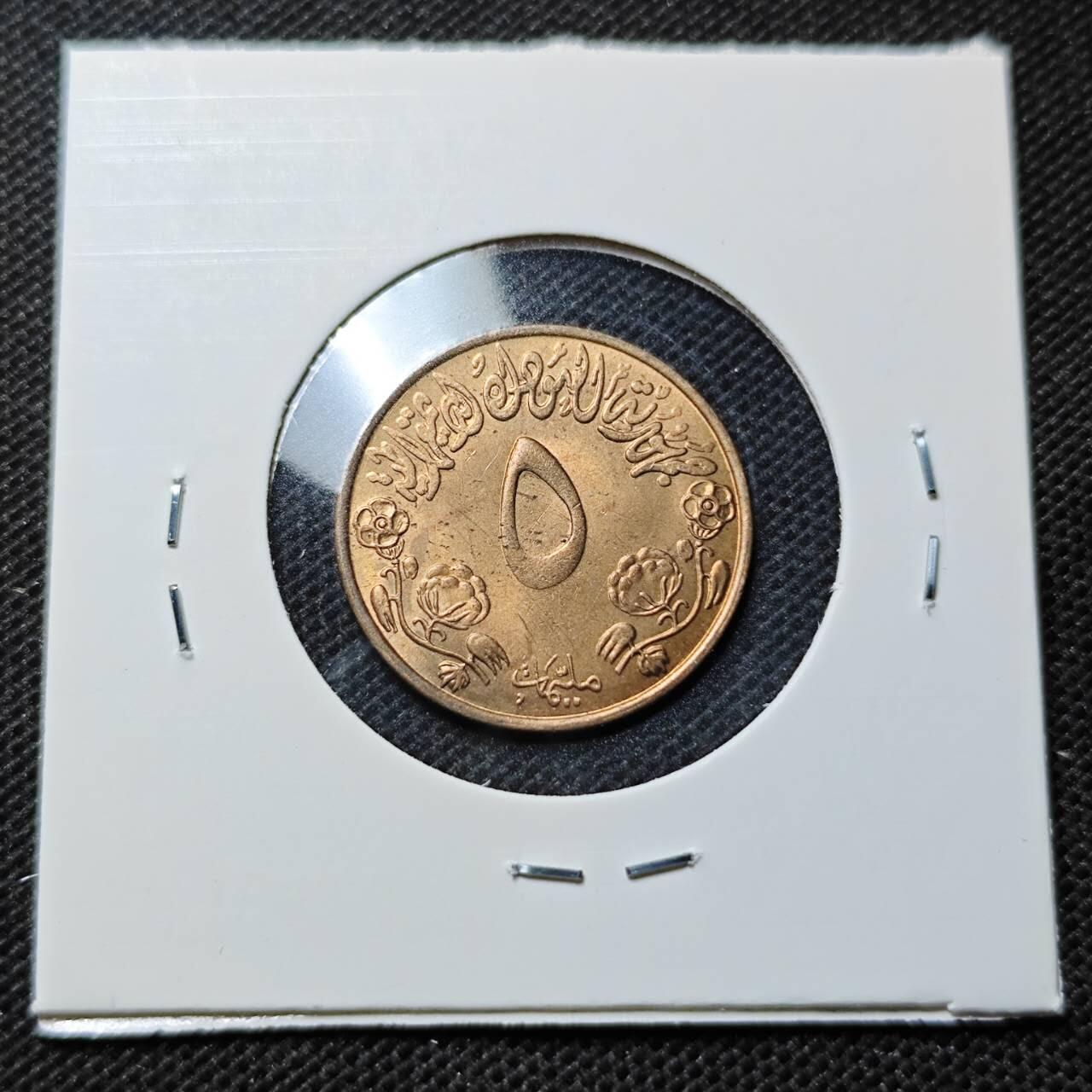 KK钱币收藏小铺  第368场  2月预留时间 周末发货  苏丹5米利姆铜币 好品