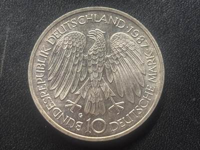 邮泉阁限时拍卖第三十五场 德国硬币专场（硬币在国外。请付邮费6元。） 西德（联邦德国）1987年10马克纪念银币