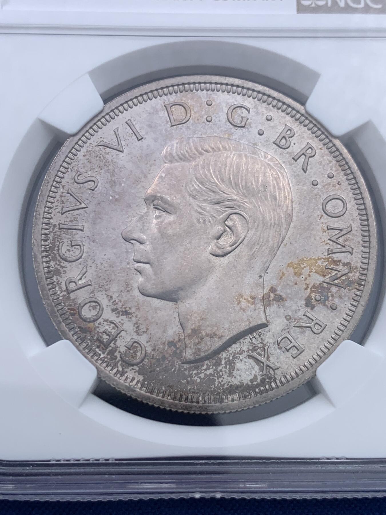 《竞宝斋》第437场 周日，周一2场连拍 （全场包邮） NGC PF63  Cope旧藏 英国1937年乔治六世精制1克朗，出自他的加冕套币。共发行26400套，双面包浆优美，高点略有磨损但是丝毫不掩精制风范。