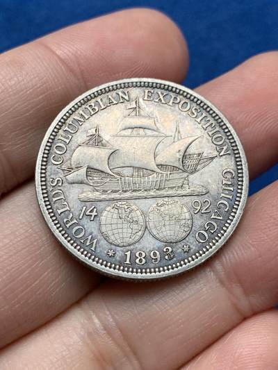 《竞宝斋》第437场 周日，周一2场连拍 （全场包邮） 美国1893年哥伦布纪念半美元银币