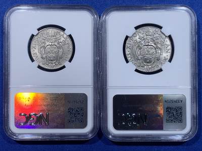 《竞宝斋》第437场 周日，周一2场连拍 （全场包邮） 两枚一组 NGC MS63 梵蒂冈 1932/36年 1里拉+2里拉镍币