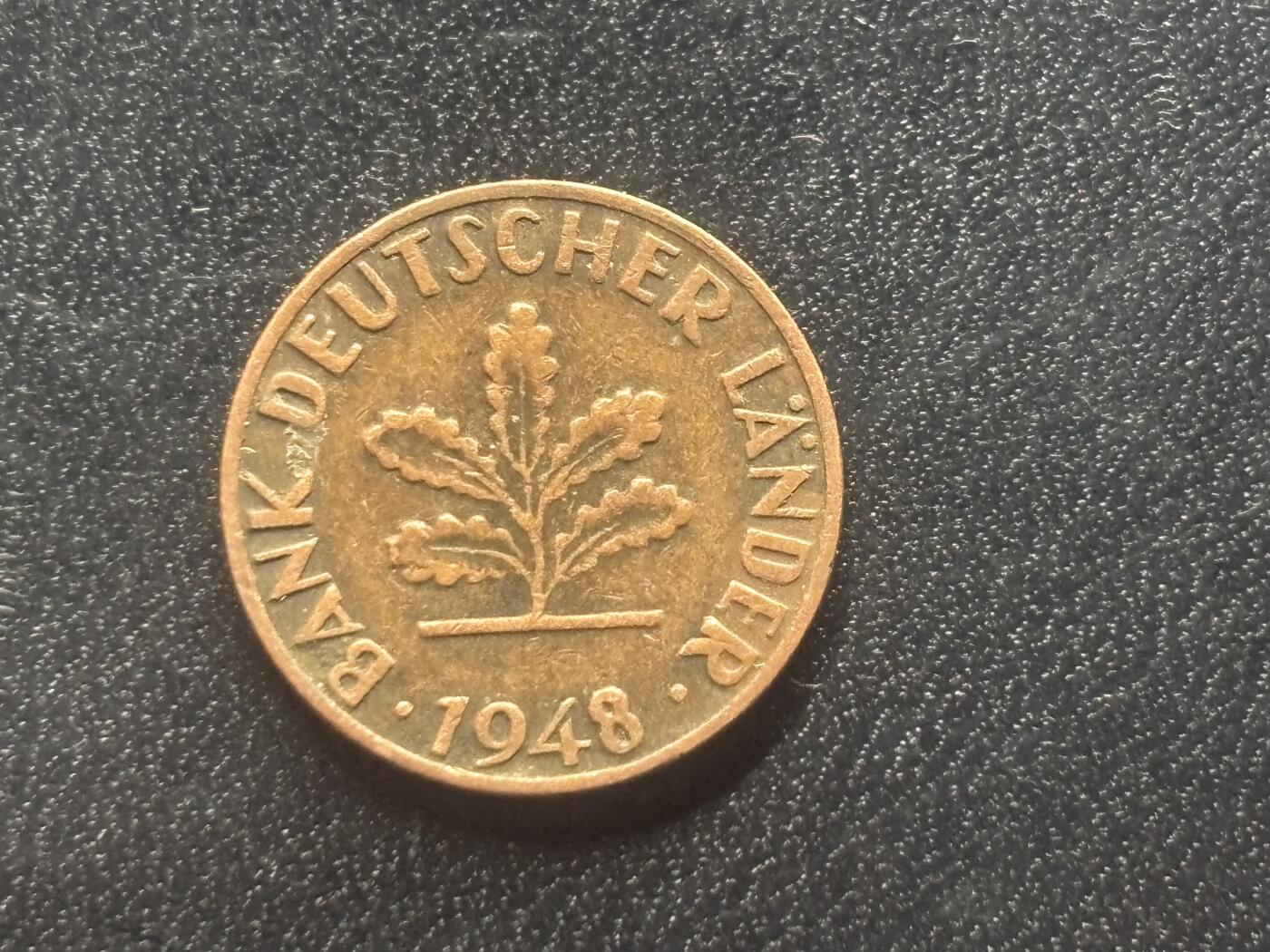 邮泉阁限时拍卖第三十五场 德国硬币专场（硬币在国外。请付邮费6元。） 西德（联邦德国）1948年1芬尼J版