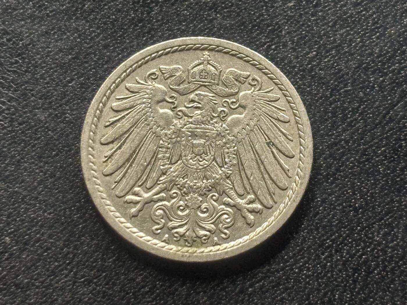 邮泉阁限时拍卖第三十五场 德国硬币专场（硬币在国外。请付邮费6元。） 德意志帝国1911年5芬尼A版