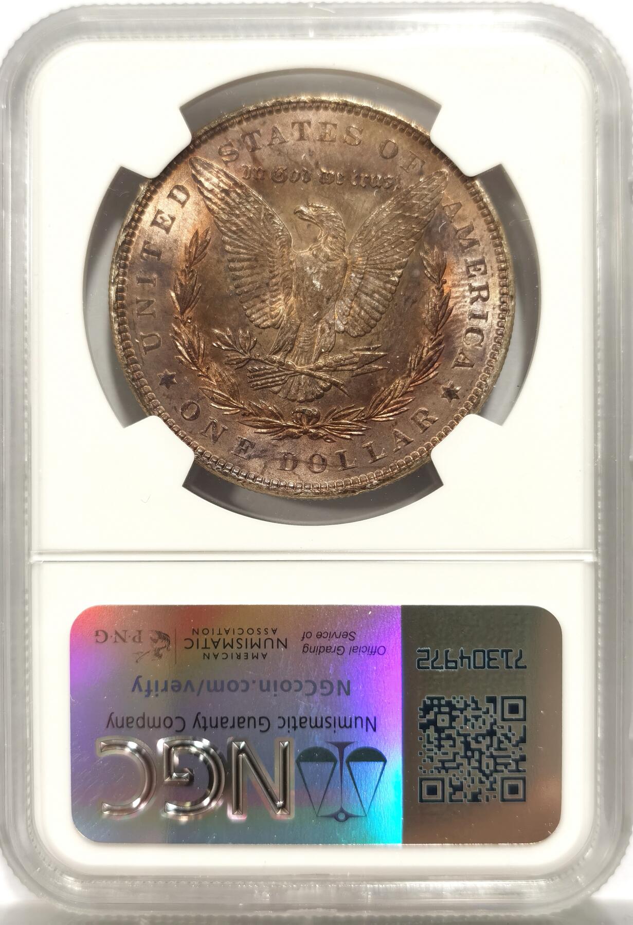 博洋堂世界钱币拍卖第146期（全场包邮） NGC MS61 美国1888年摩根1美圆 背面彩极美