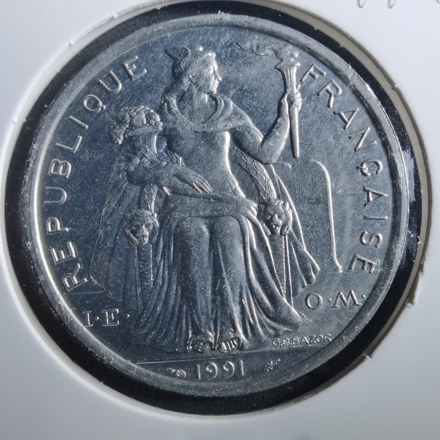 沼泽如烟--第899场 法属新喀里多尼亚1991年5法郎