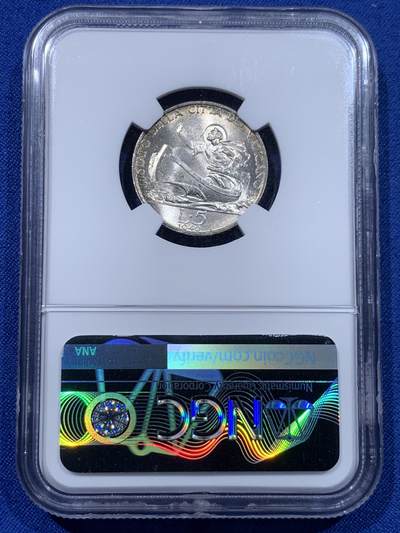《竞宝斋》第437场 周日，周一2场连拍 （全场包邮） NGC MS64 教皇国梵蒂冈1940庇护十二世5里拉银币 原光