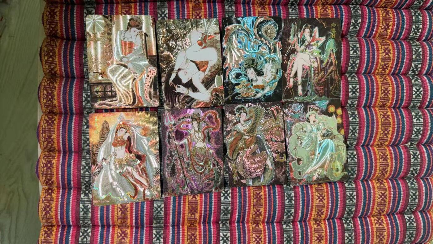 光影卡牌第25期，各家亲签，各家套卡，持续收拍品 彫仙解语花冷烫粗闪特卡8张