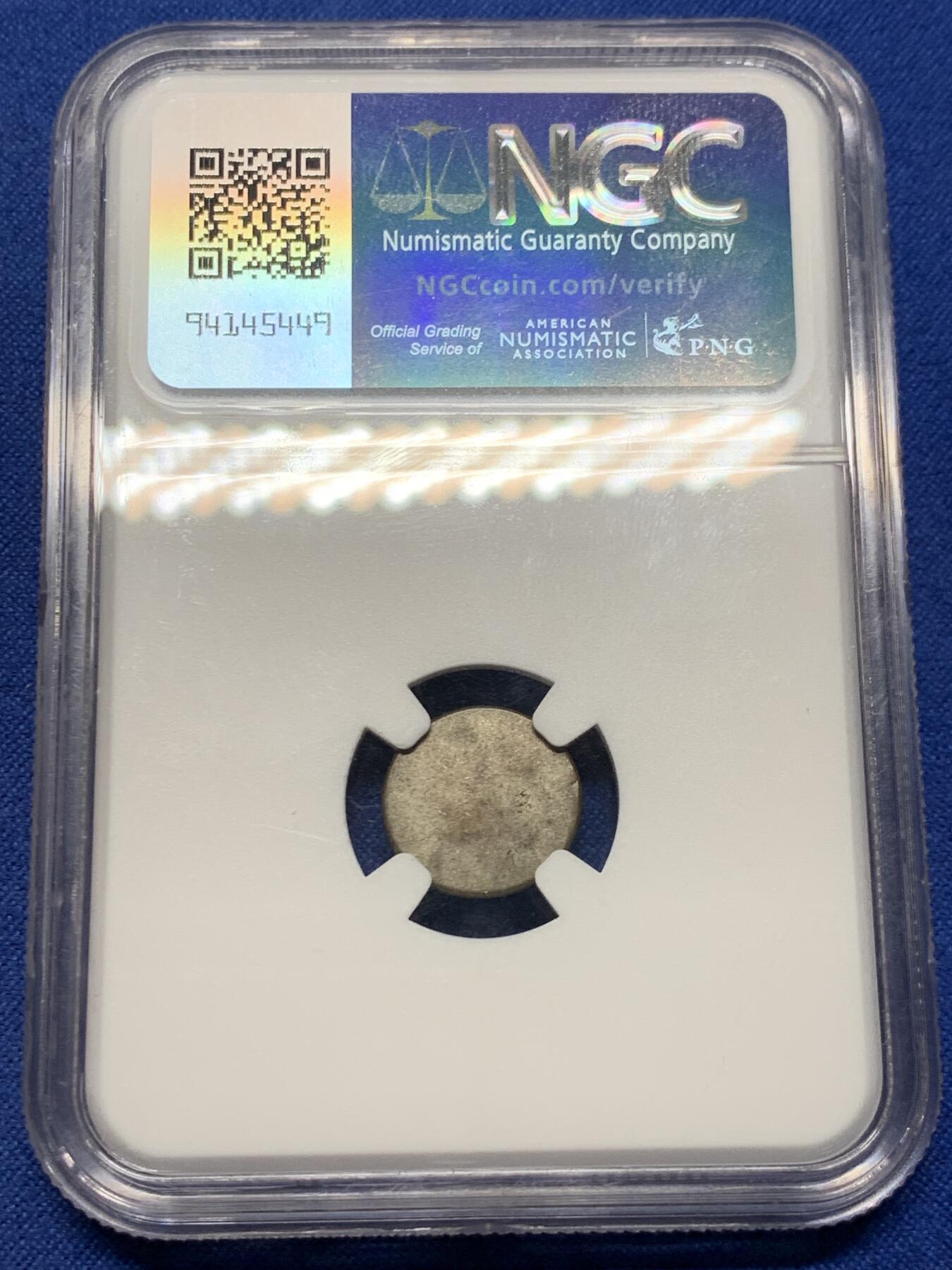 《竞宝斋》第437场 周日，周一2场连拍 （全场包邮） NGC MS61 柬埔寨1847年红鸟2Pe银币 小哈姆萨神鸟 原始味道 图案深打 规整打制 好品相小精品