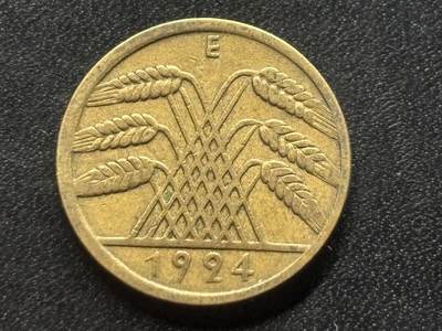 邮泉阁限时拍卖第三十五场 德国硬币专场（硬币在国外。请付邮费6元。） - 德国魏玛共和国地租马克1924年10芬尼E版