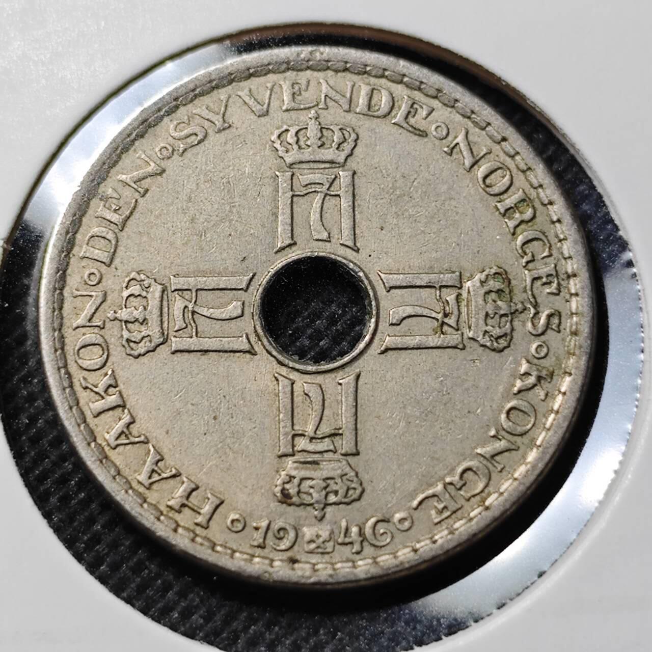 KK钱币收藏小铺  第368场  2月预留时间 周末发货  1946挪威1克朗