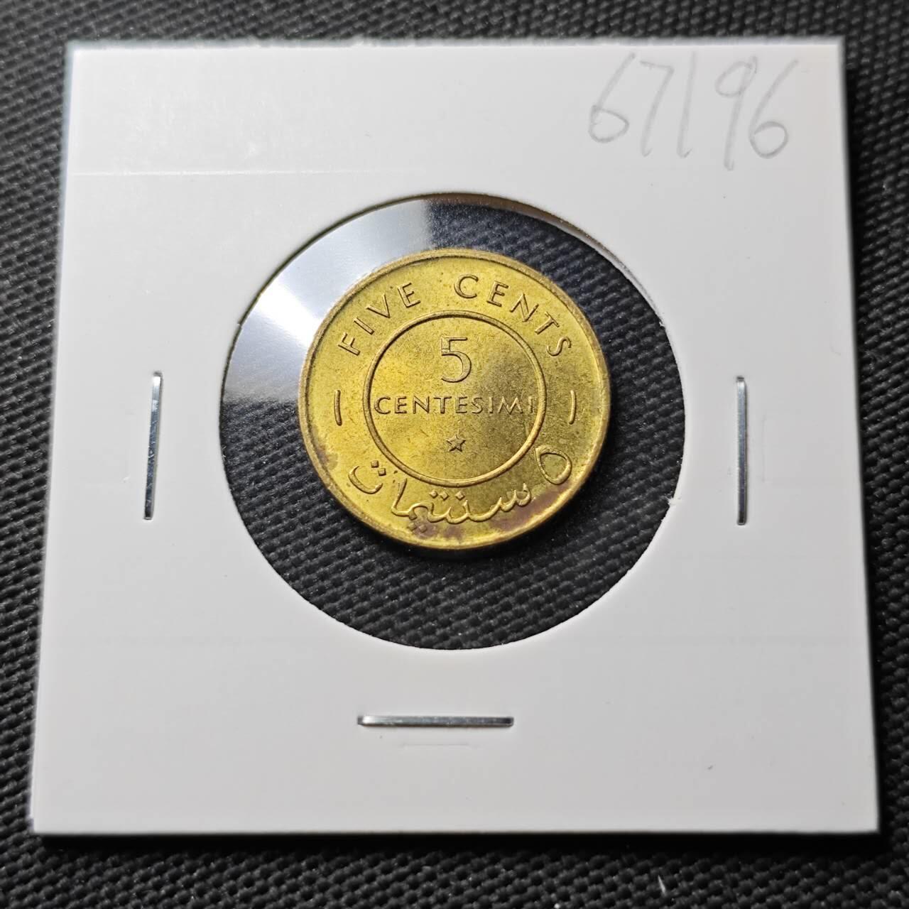 KK钱币收藏小铺  第367场  2月预留时间 周末发货  索马里5分铜币 好品