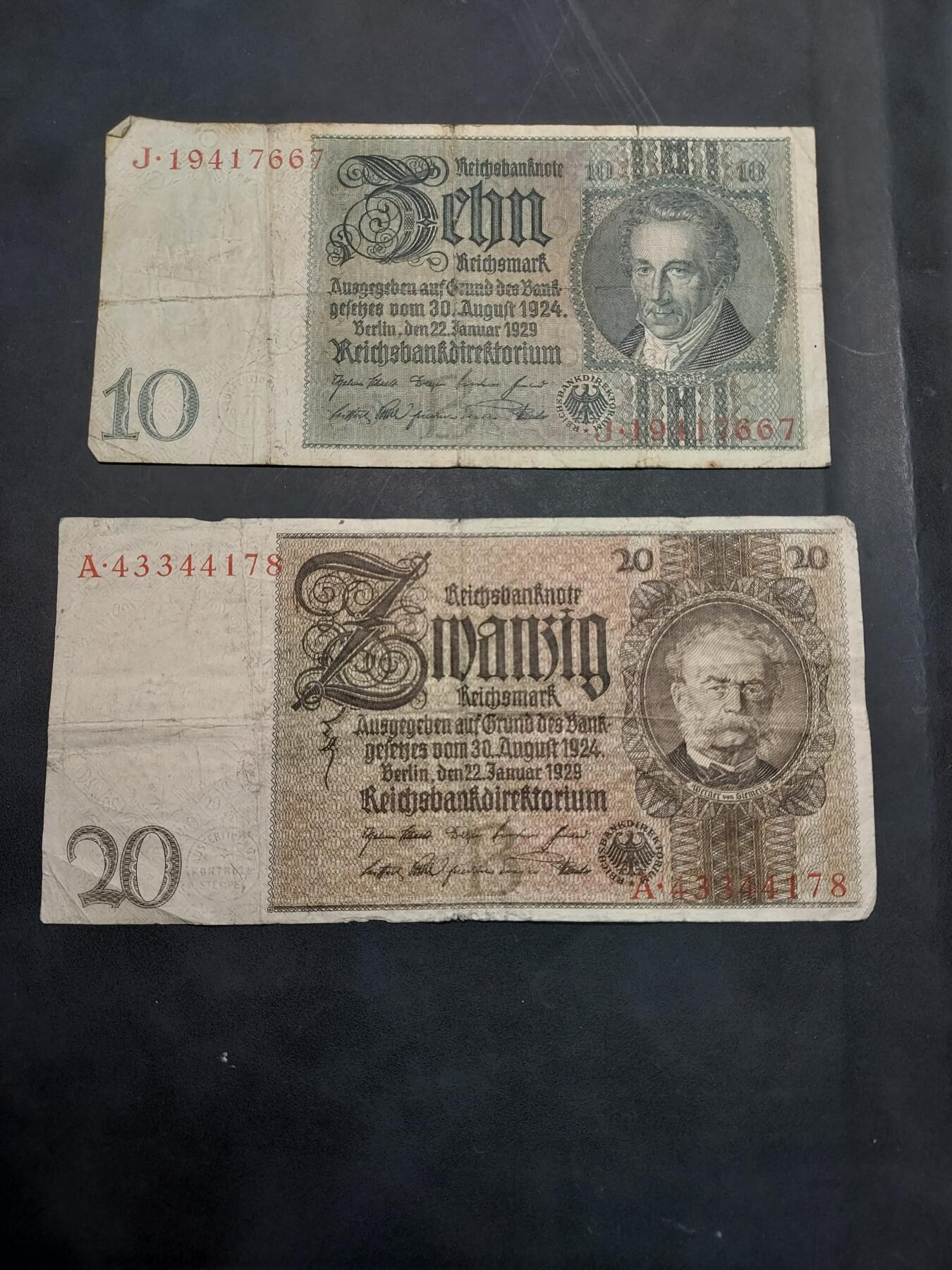 博彦收藏  11月15日 8点 钱币专场 德国旧版马克2张 流通品