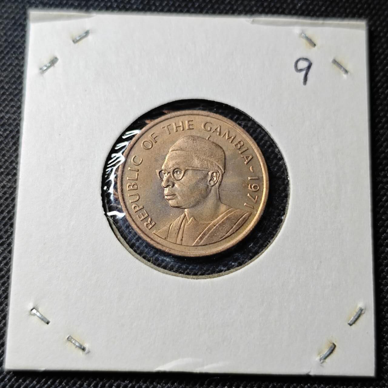 KK钱币收藏小铺  第368场  2月预留时间 周末发货  1971冈比亚5分 好品